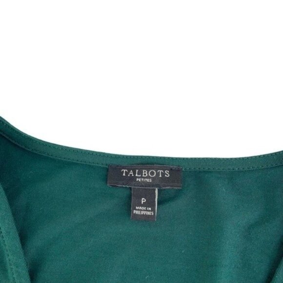 Talbots Hunter Green Faux Wrap Dress. - Picture 4 of 6